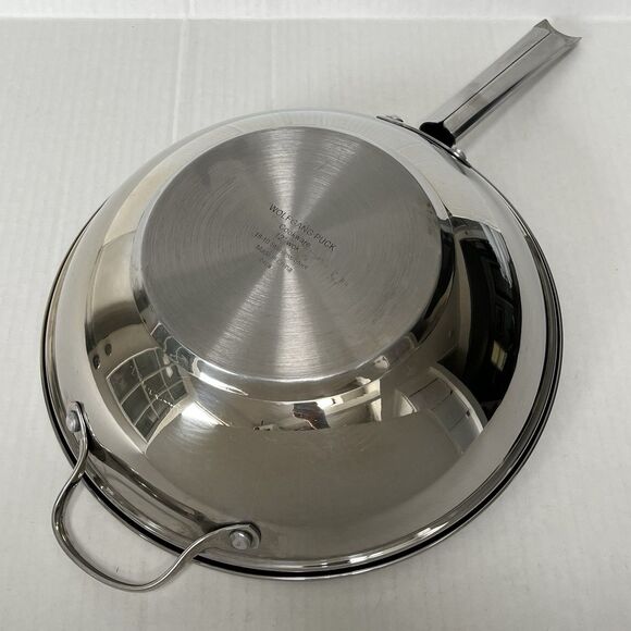 Wolfgang Puck Cookware 12" Chef Wok Pan 18-10 Non-Stick Stainless Steel 0408 - Picture 2 of 12